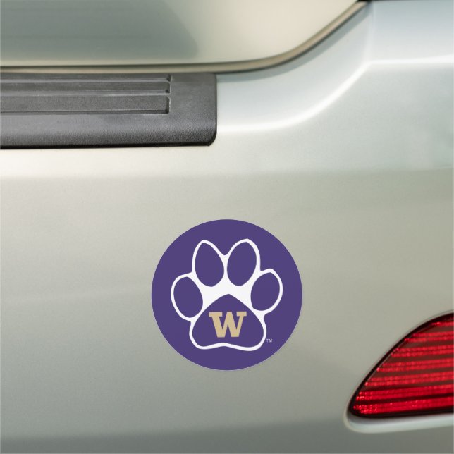 University of Washington Purple & Gold Husky Paw Car Magnet (In Situ)