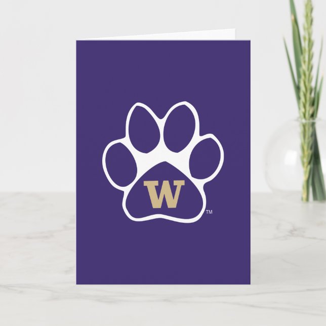 University of Washington Purple & Gold Husky Paw Card (Front)