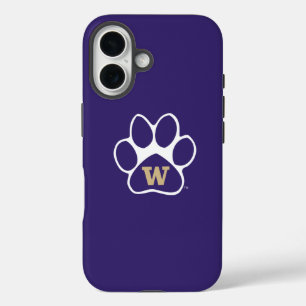 University of Washington Purple & Gold Husky Paw iPhone 16 Case