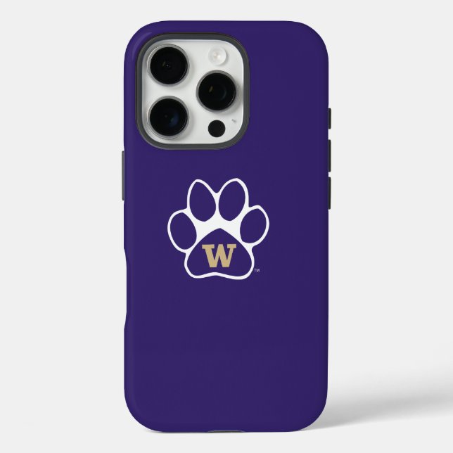 University of Washington Purple & Gold Husky Paw Case-Mate iPhone Case (Back)