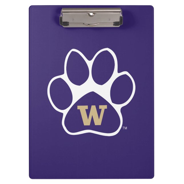 University of Washington Purple & Gold Husky Paw Clipboard (Front)