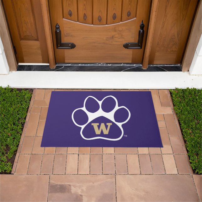 University of Washington Purple & Gold Husky Paw Doormat (Outdoor)