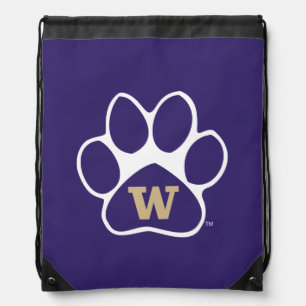 University of Washington Purple & Gold Husky Paw Drawstring Bag