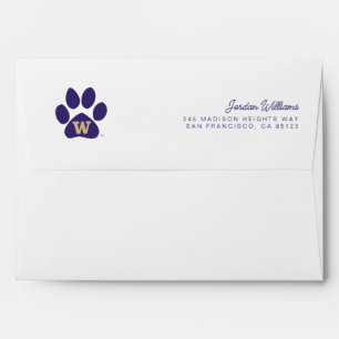 University of Washington Purple & Gold Husky Paw Envelope