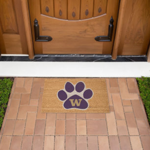 University of Washington Purple & Gold Husky Paw Fiber Doormat