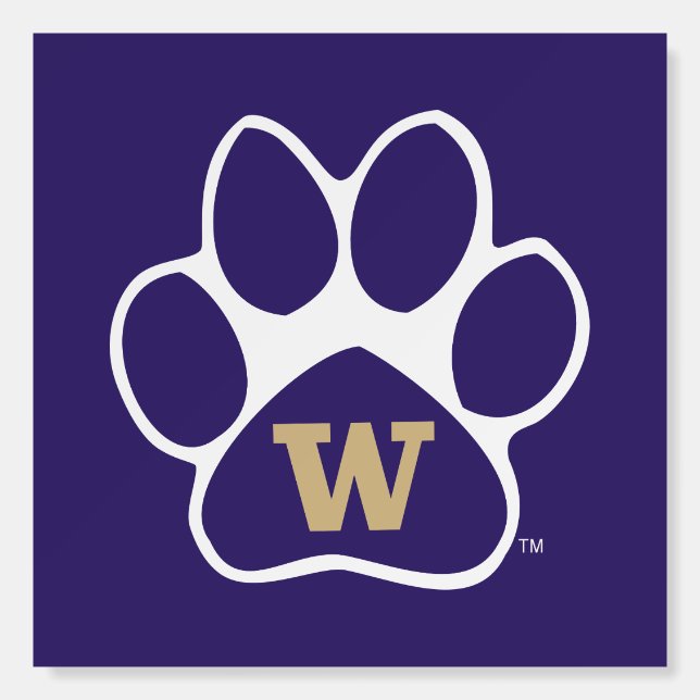 University of Washington Purple & Gold Husky Paw Foam Board (Front)