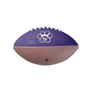 University of Washington Purple & Gold Husky Paw Football