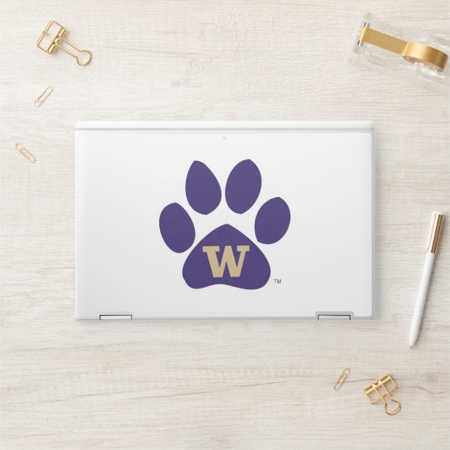 University of Washington Purple & Gold Husky Paw HP Laptop Skin (Desk)