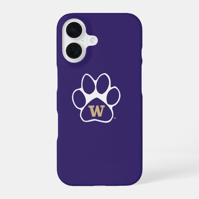 University of Washington Purple & Gold Husky Paw iPhone Case (Back)