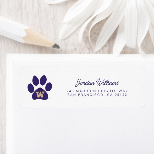 University of Washington Purple & Gold Husky Paw Label (Insitu)