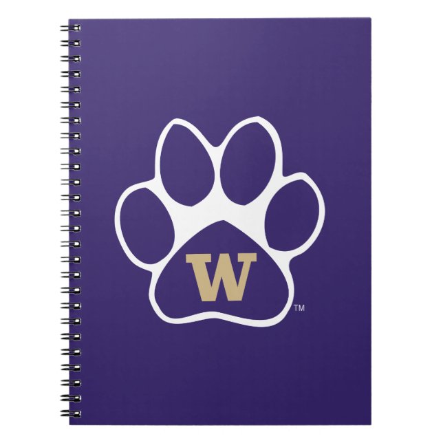 University of Washington Purple & Gold Husky Paw Notebook (Front)