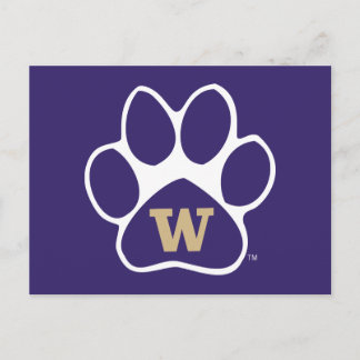 University of Washington Purple & Gold Husky Paw Postcard