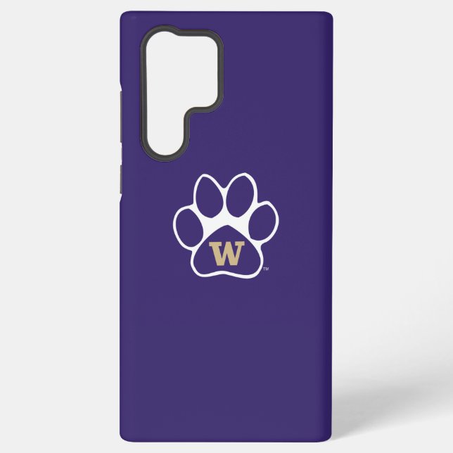 University of Washington Purple & Gold Husky Paw Samsung Galaxy Case (Back)