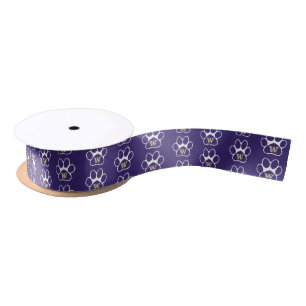 University of Washington Purple & Gold Husky Paw Satin Ribbon