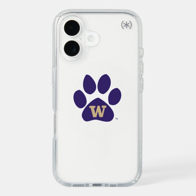 University of Washington Purple & Gold Husky Paw Speck iPhone Case (Front)