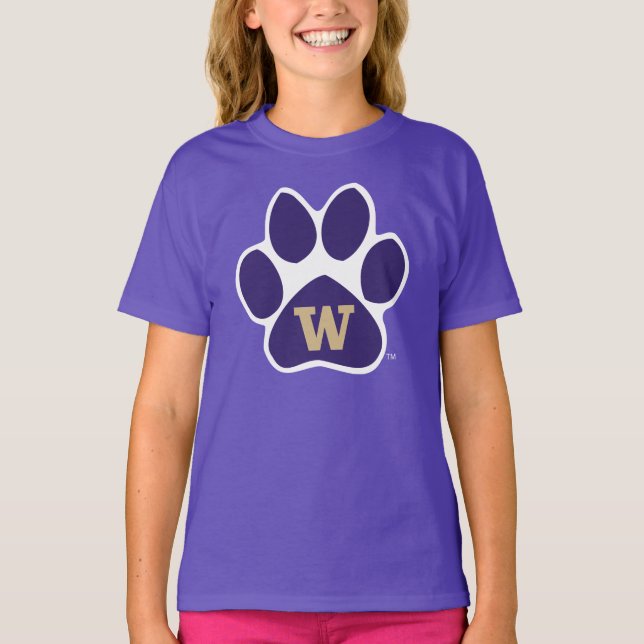 University of Washington Purple & Gold Husky Paw T-Shirt (Front)