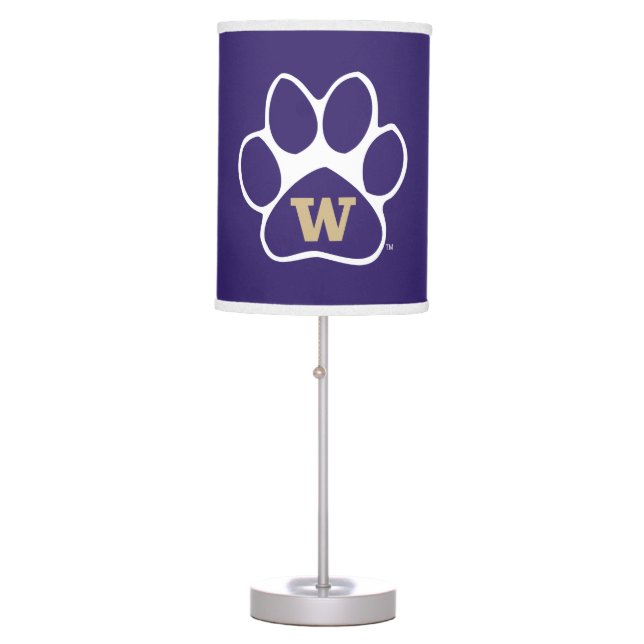 University of Washington Purple & Gold Husky Paw Table Lamp (Front)