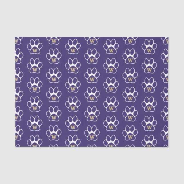 University of Washington Purple & Gold Husky Paw Tissue Paper (Front)
