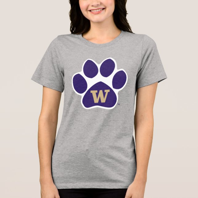 University of Washington Purple & Gold Husky Paw Tri-Blend Shirt (Front)