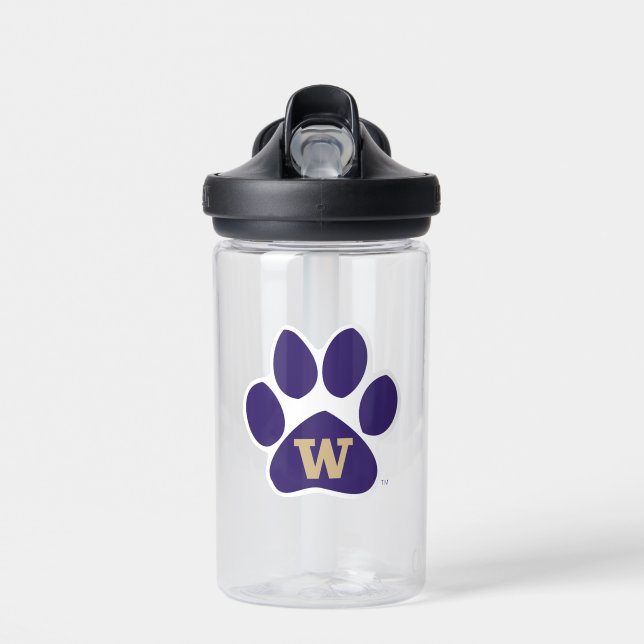 University of Washington Purple & Gold Husky Paw Water Bottle (Front)