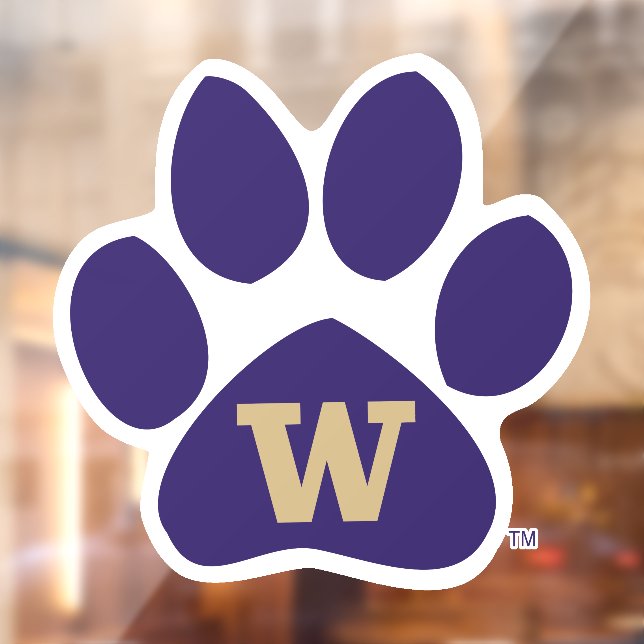 University of Washington Purple & Gold Husky Paw Window Cling (Sheet 2)