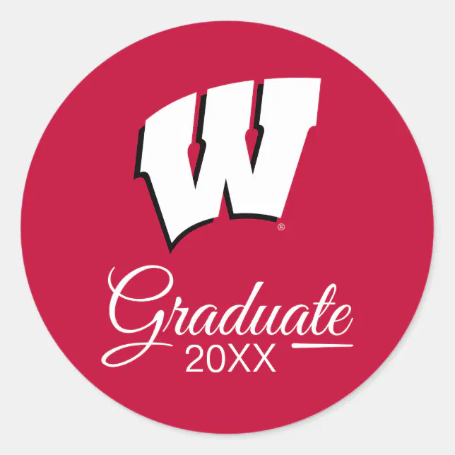 University of Wisconsin Graduation Classic Round Sticker Zazzle