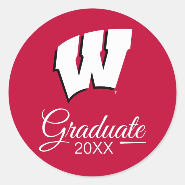 University of Wisconsin | Graduation Classic Round Sticker (Front)