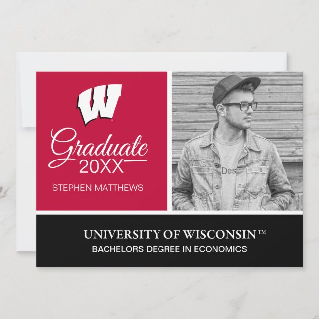University of Wisconsin | Graduation Invitation (Front)