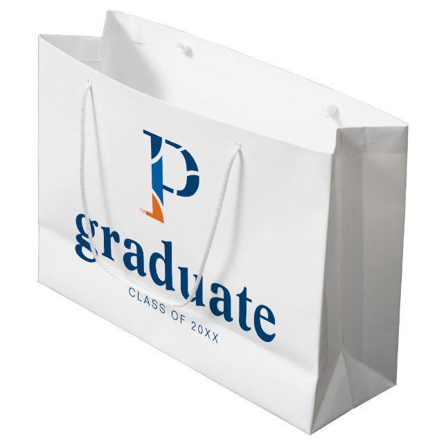 University of Wisconsin Platteville P Large Gift Bag (Front Angled)