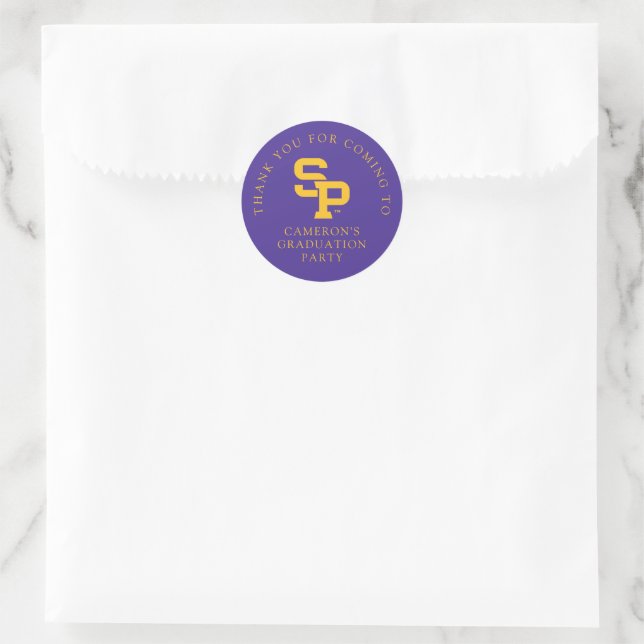 University of Wisconsin Stevens Point  Graduation Classic Round Sticker (Bag)