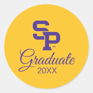 University of Wisconsin Stevens Point  Graduation Classic Round Sticker