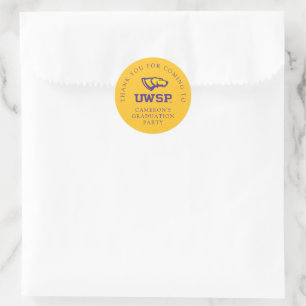 University of Wisconsin Stevens Point  Graduation Classic Round Sticker