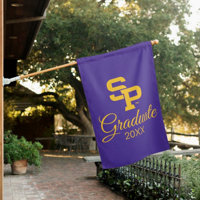 University of Wisconsin Stevens Point  Graduation House Flag (In SItu)
