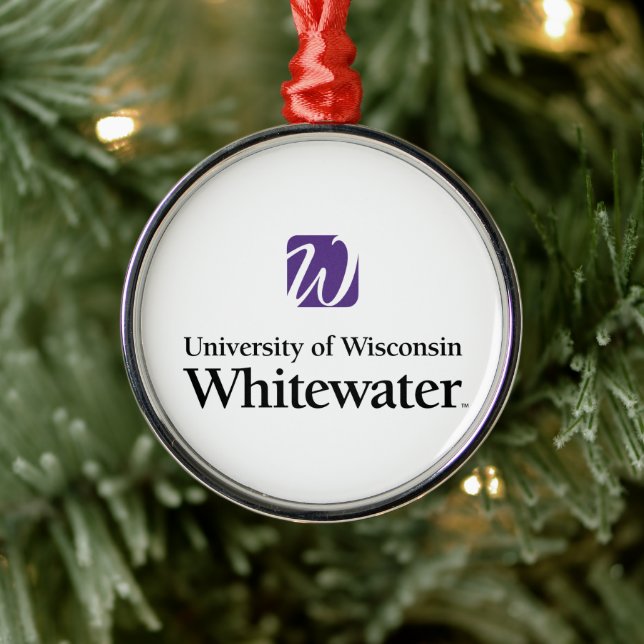 University of Wisconsin Whitewater Metal Ornament (Tree)