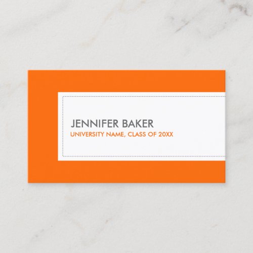 UNIVERSITY or COLLEGE STUDENT ORANGE Business Card Template
