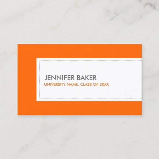 Customizable UNIVERSITY or COLLEGE STUDENT ORANGE Business Card Template