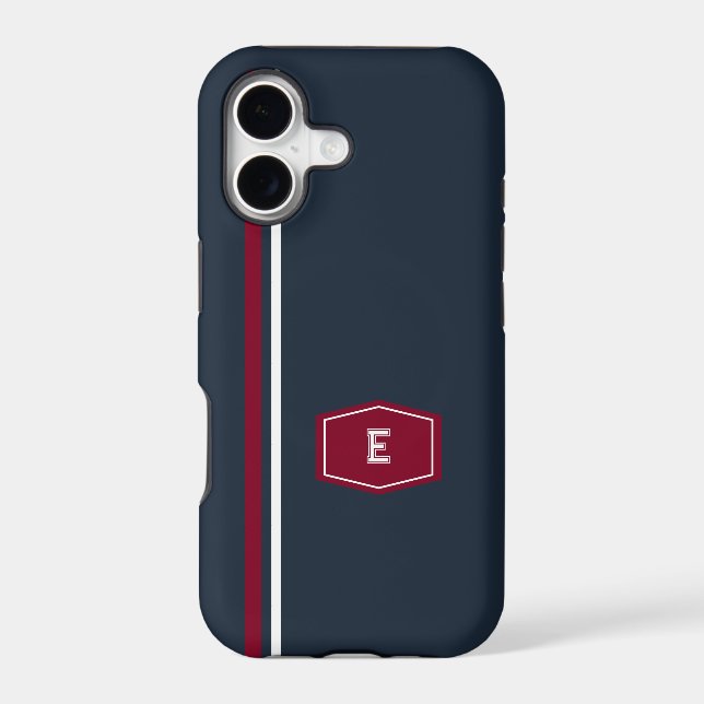 University school style Monogram Case-Mate iPhone Case (Back)