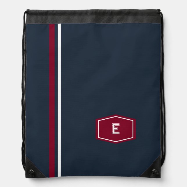 University school style Monogram Drawstring Bag (Front)