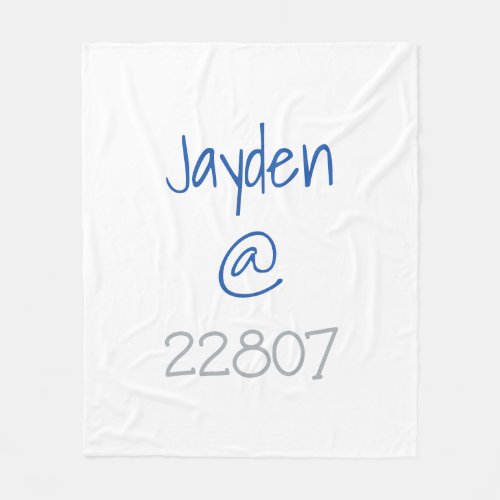 University Silver Blue Zip Code Custom Fleece Blanket