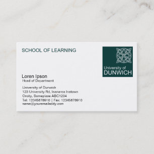 University Style - Dark Green Business Card