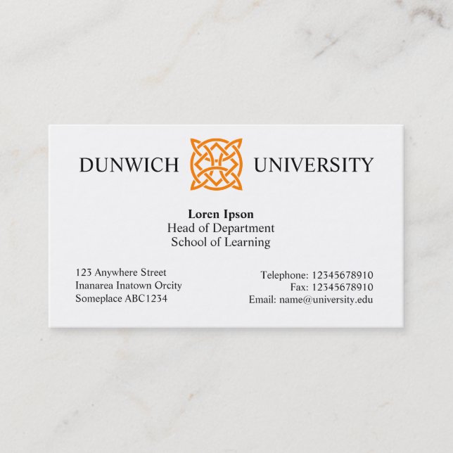University Style v3 Business Card (Front)