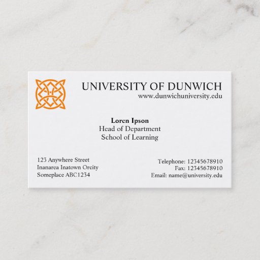 Customizable University Style v4 Business Card Template