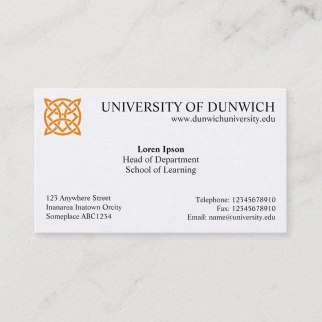 University Style v4 Business Card (Front)