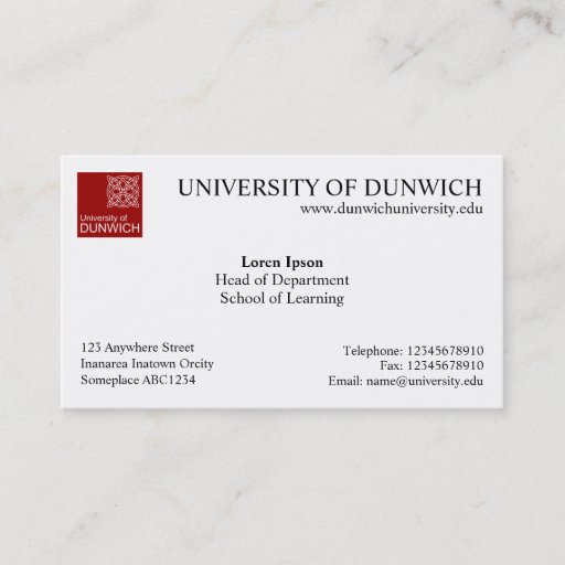 Customizable University Style v4 Business Card Templates