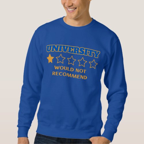 University _ would not recommend One star review  Sweatshirt