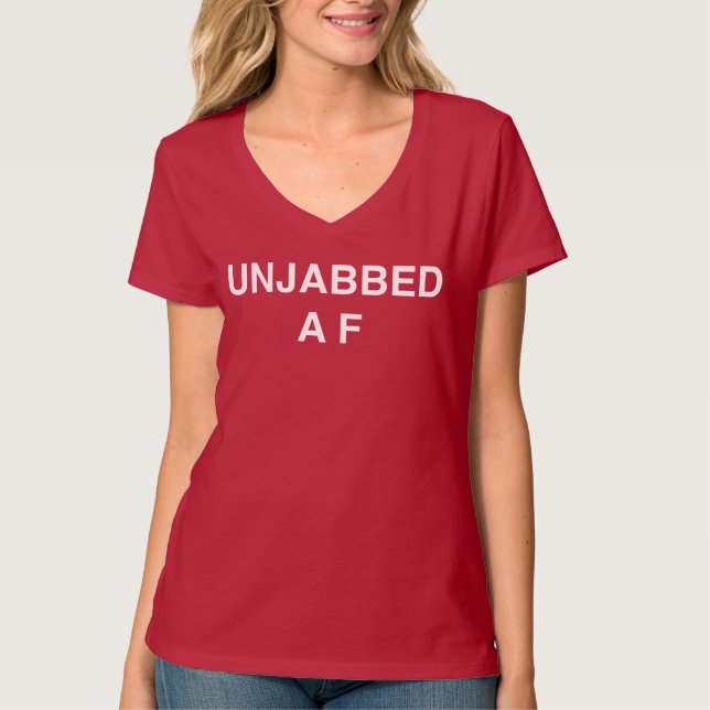 UNJABBED AF V-Neck T-Shirt (Front)