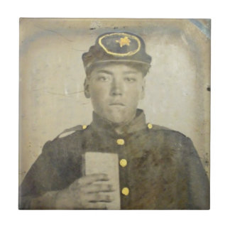 Unknown Confederat Soldier Ceramic Tile