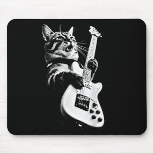 Unknown Designer Rock Cat Playing Guitar - Funny G Mouse Pad