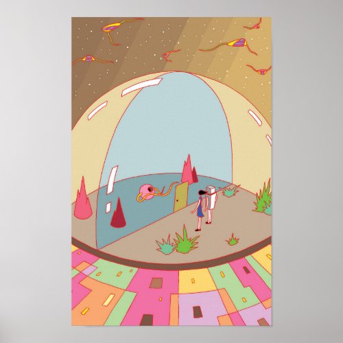 Unknown flying object and a transparent dome. poster