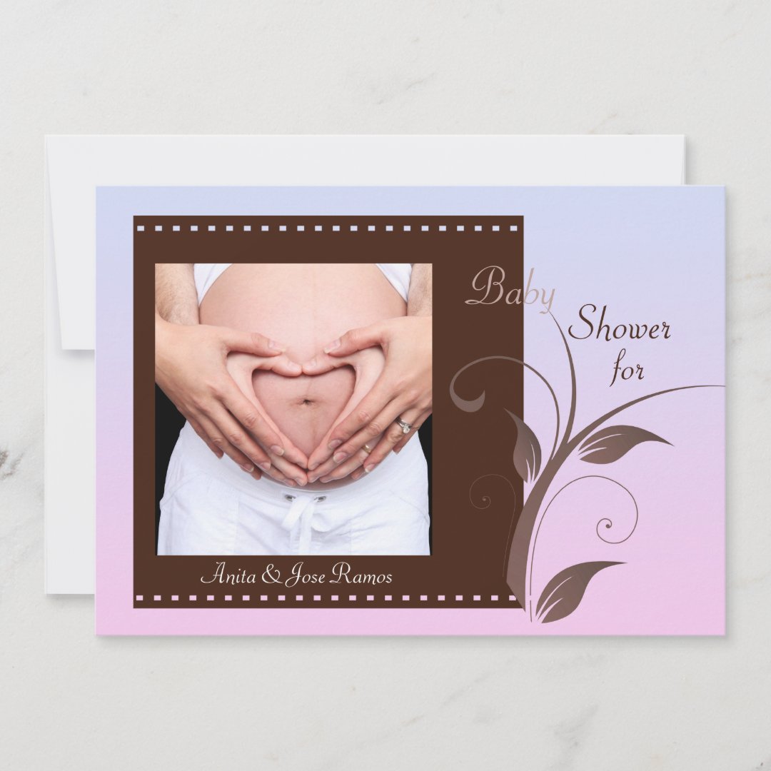Unknown Gender Photo Baby Shower Invitation Zazzle
